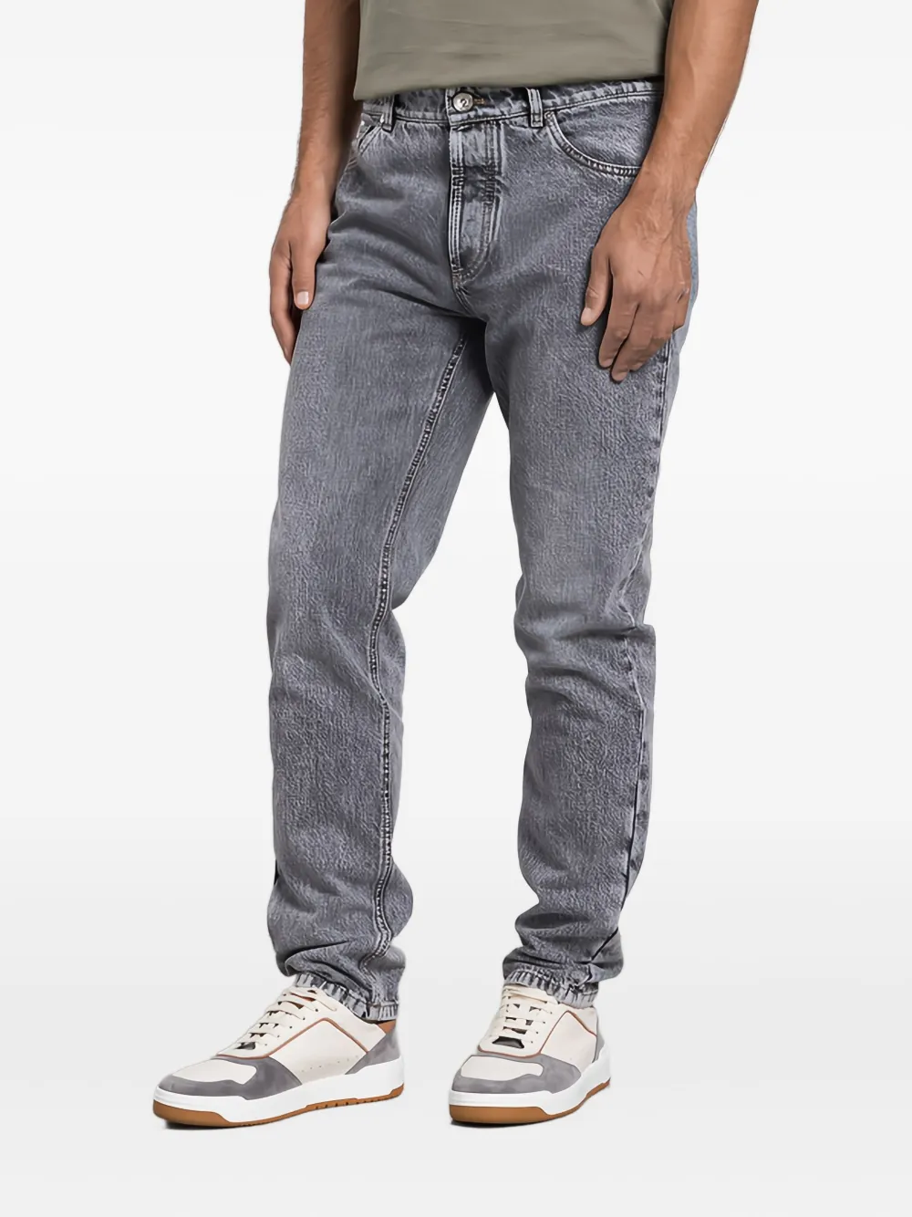 Brunello Cucinelli Straight jeans met geborduurde zak Grijs