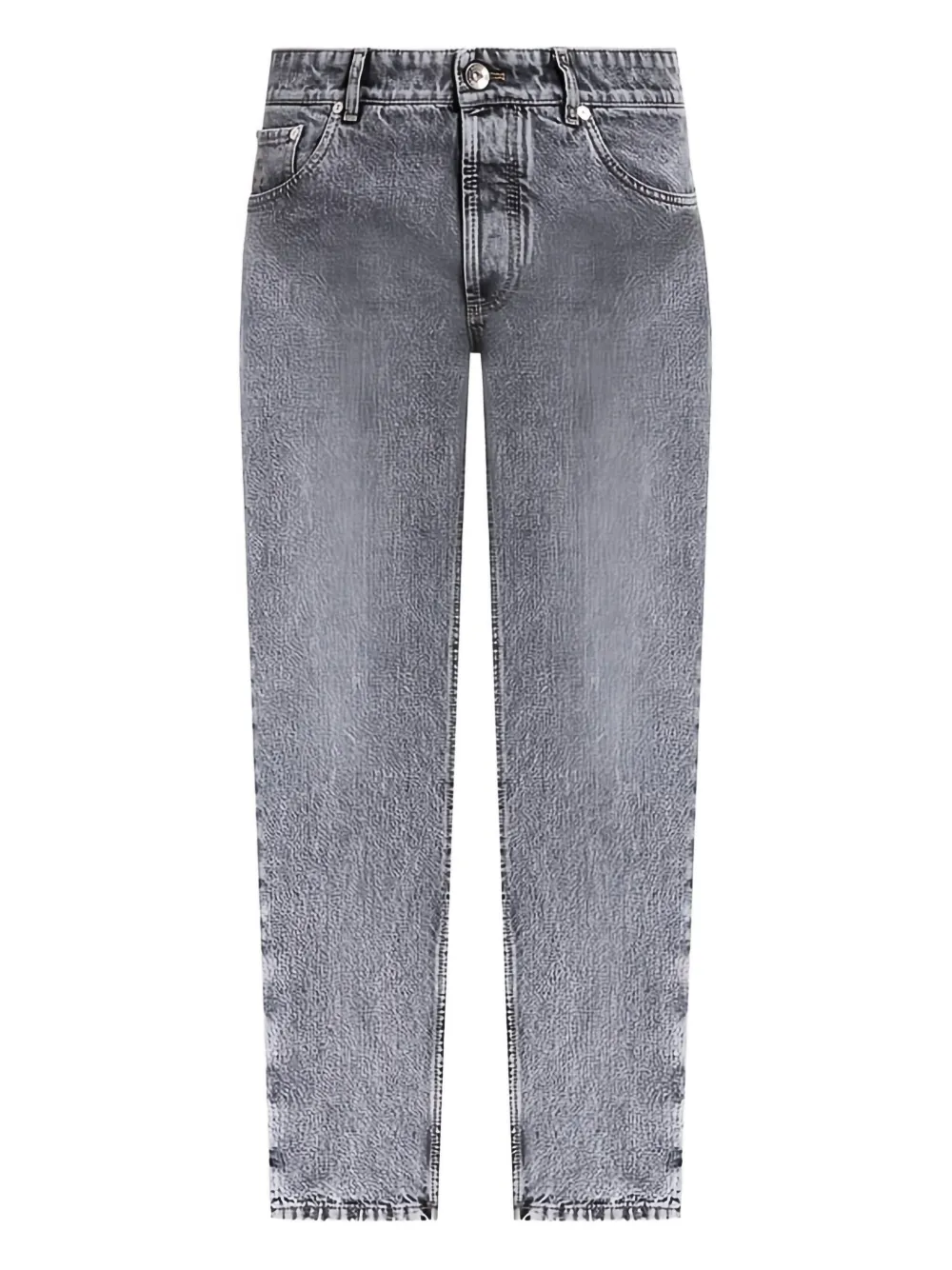 Brunello Cucinelli Straight jeans met geborduurde zak Grijs