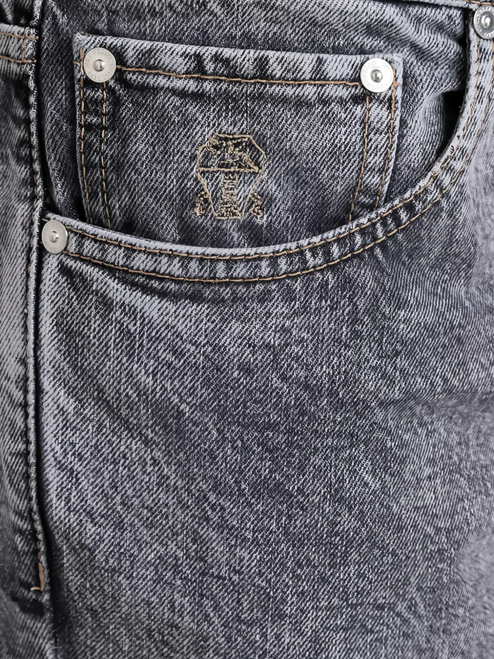 Brunello Cucinelli Straight jeans met geborduurde zak Grijs