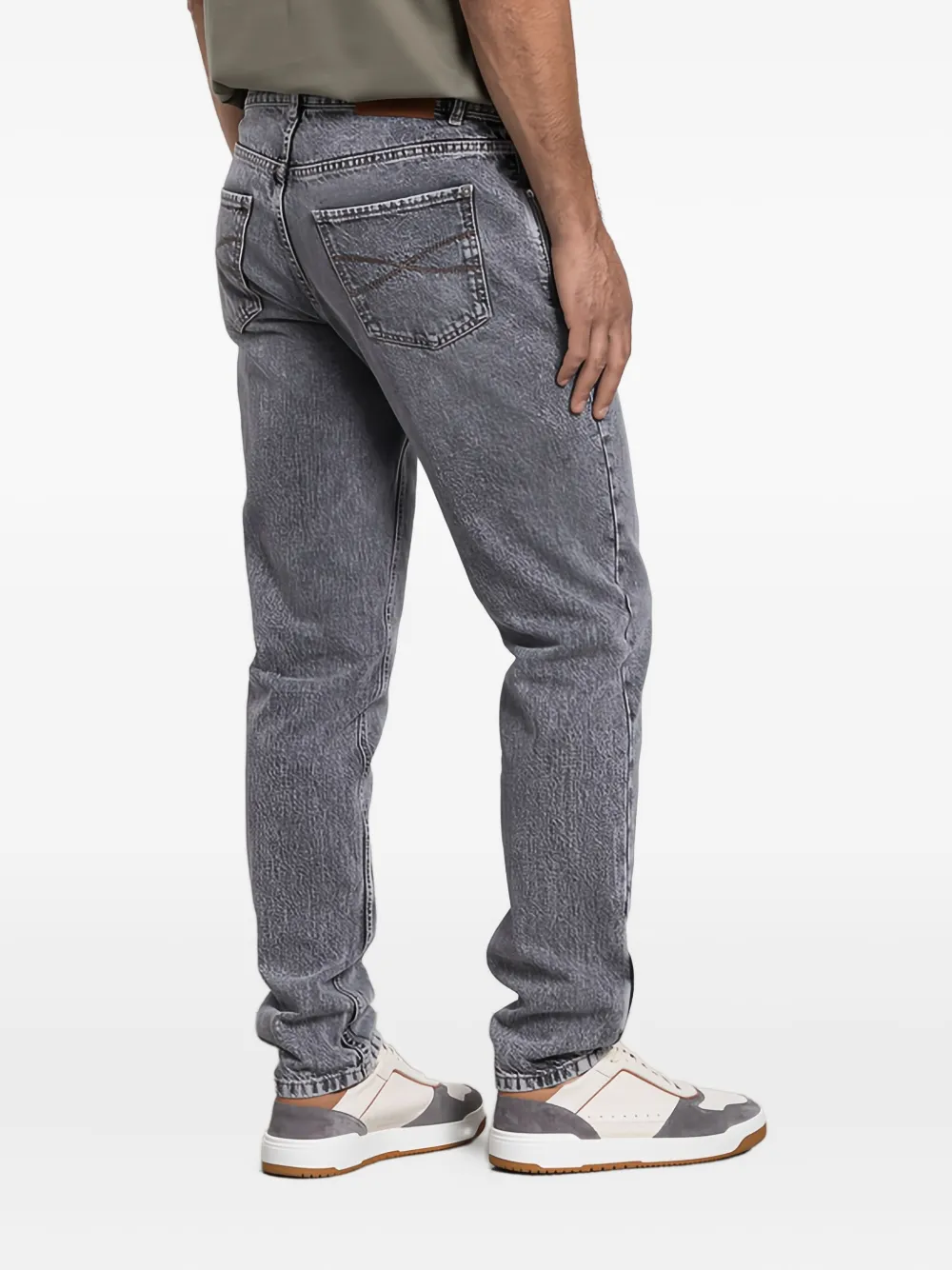 Brunello Cucinelli Straight jeans met geborduurde zak Grijs