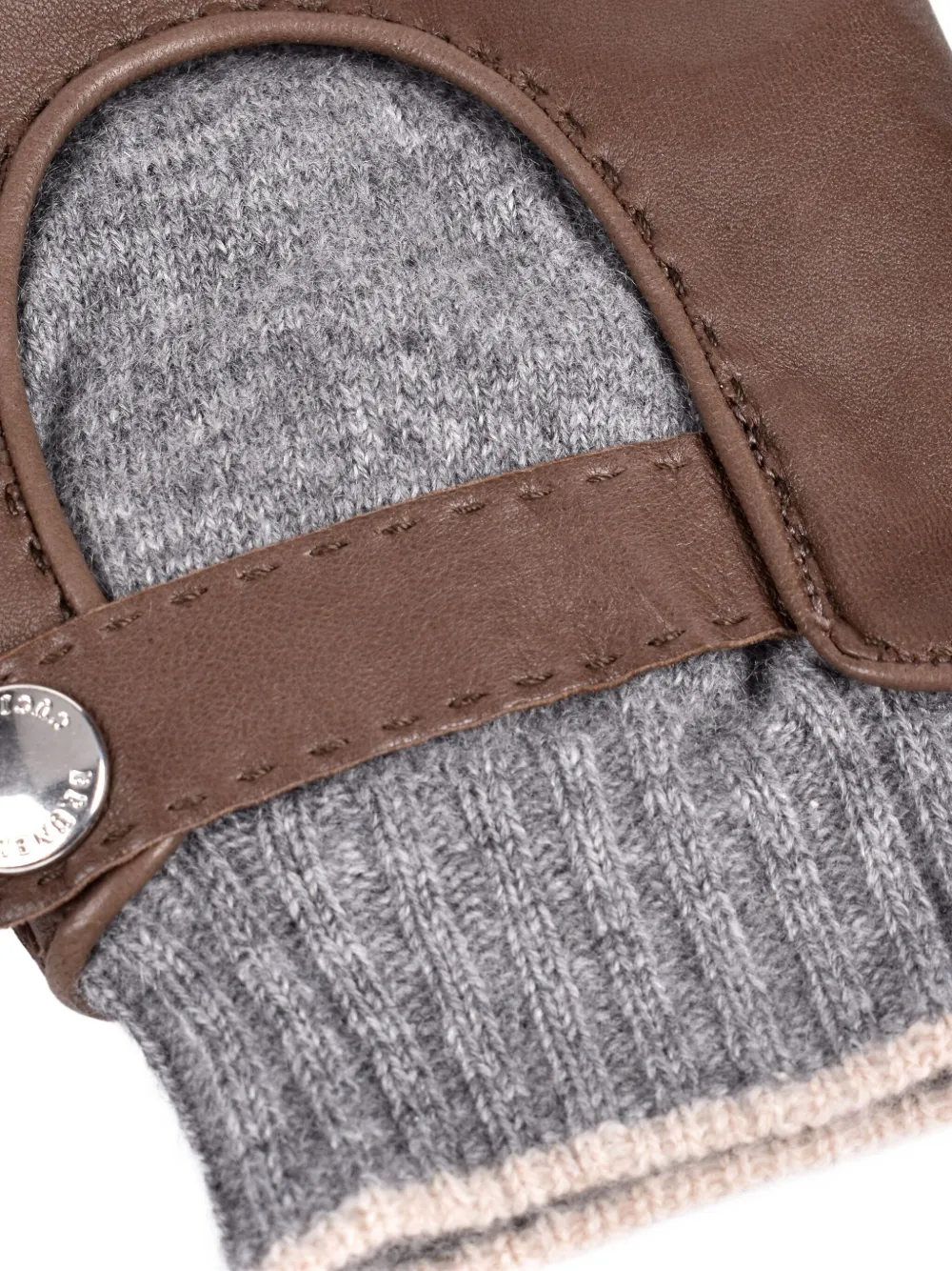 Brunello Cucinelli Perforated Leather Gloves In Brown
