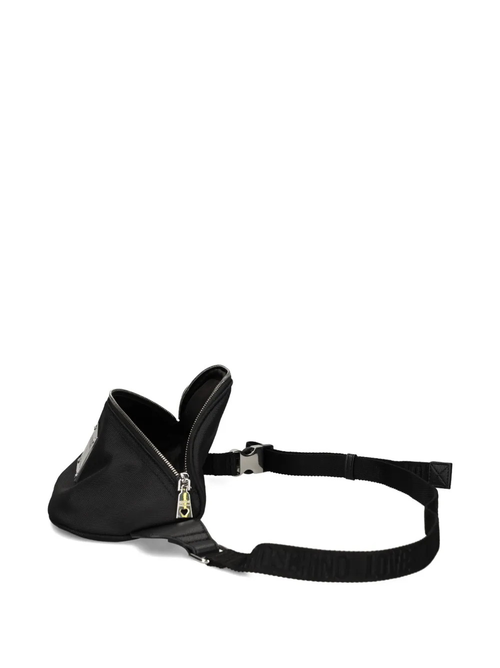 Love Moschino logo-plaque belt bag Zwart