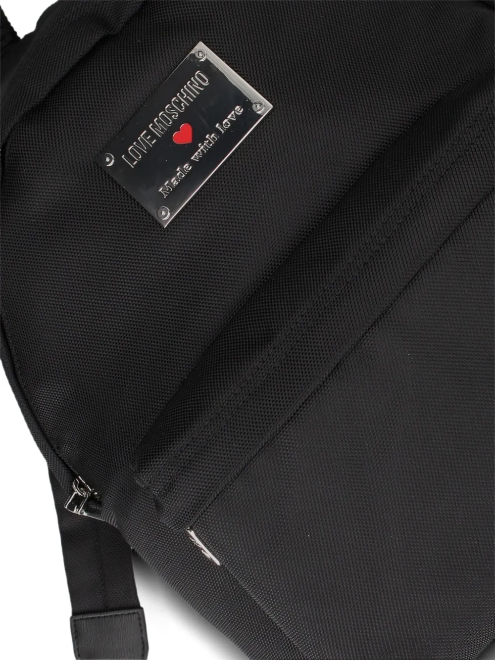 Love Moschino logo-plaque backpack Zwart