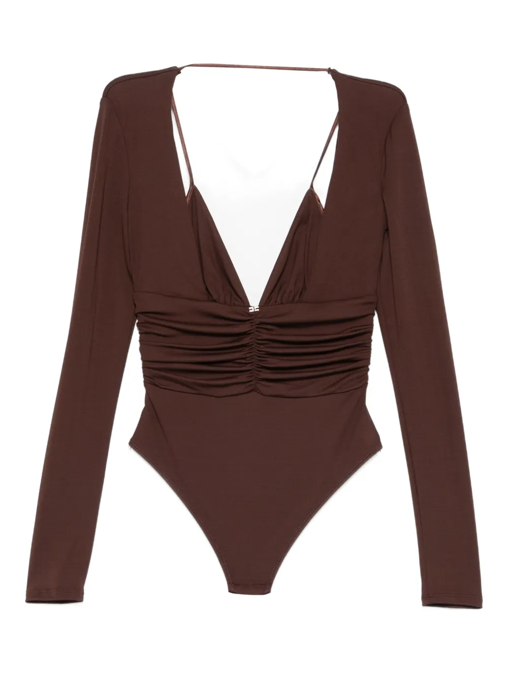 Elisabetta Franchi long-sleeved ruched bodie Bruin