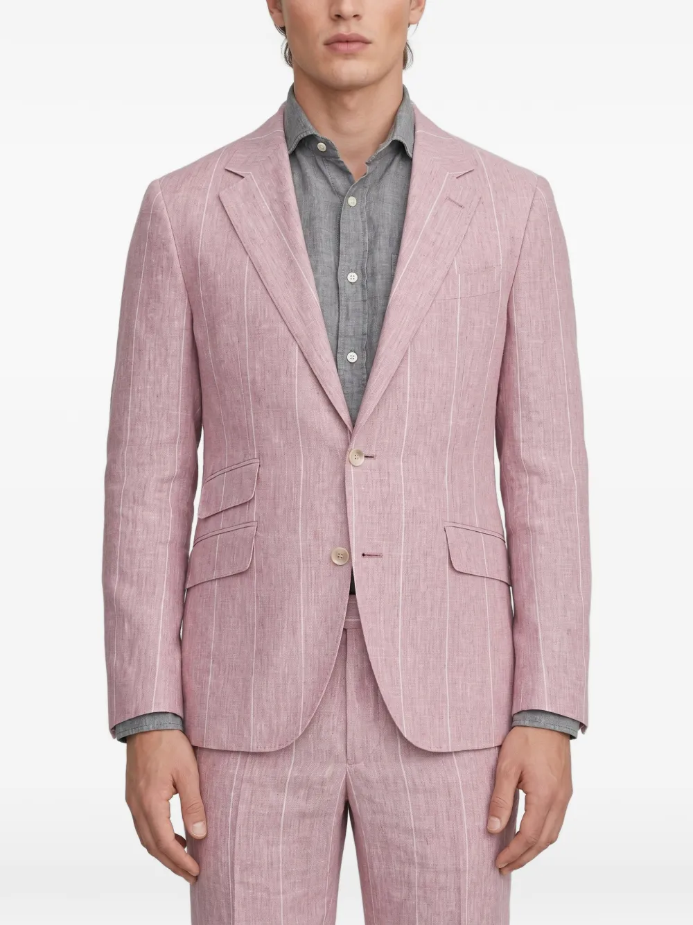 Brunello Cucinelli pinstripe linen suit - Rosa