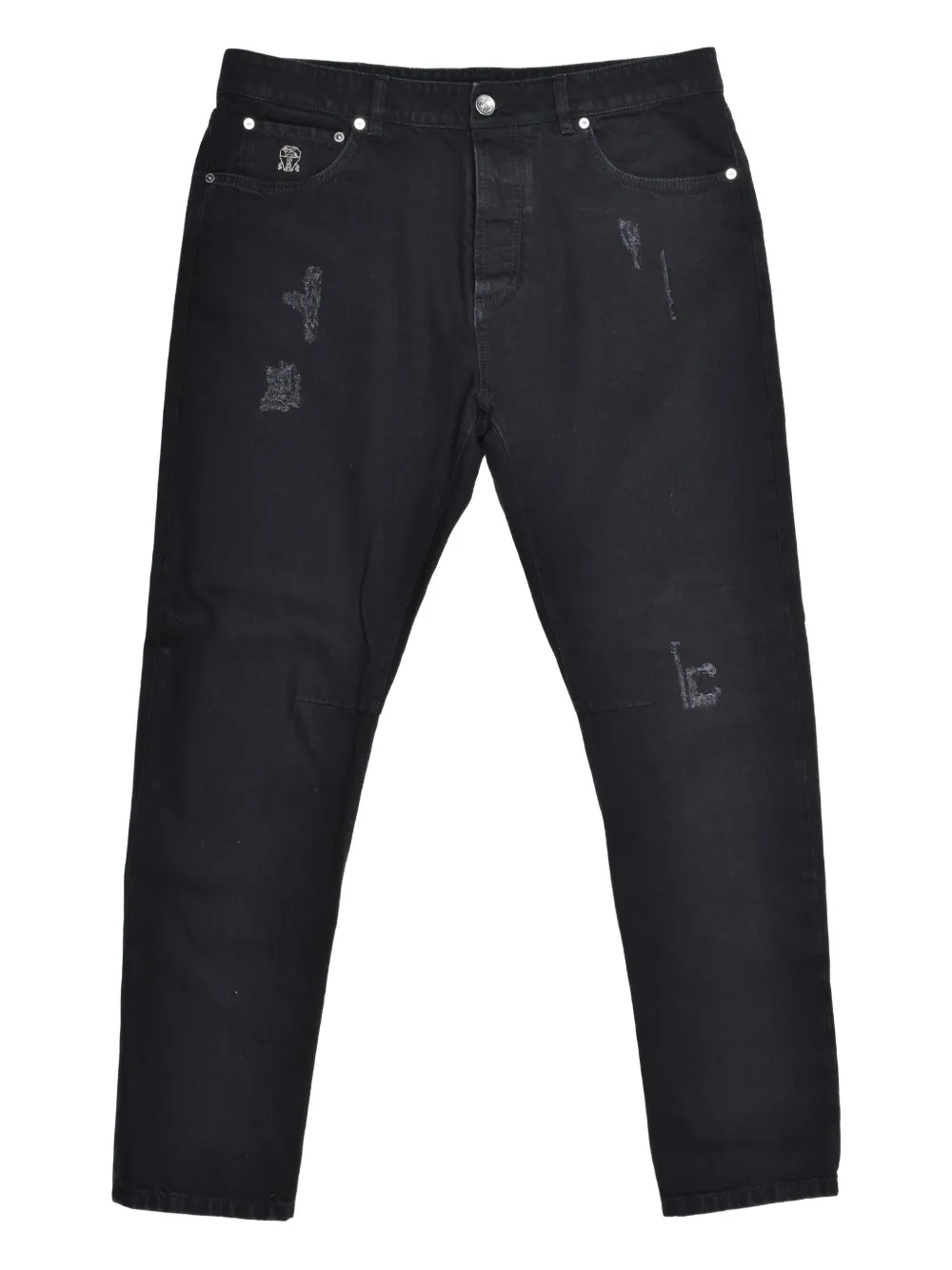 Brunello Cucinelli Gerafelde jeans Zwart
