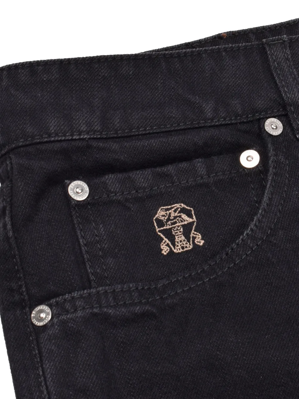 Brunello Cucinelli Gerafelde jeans Zwart