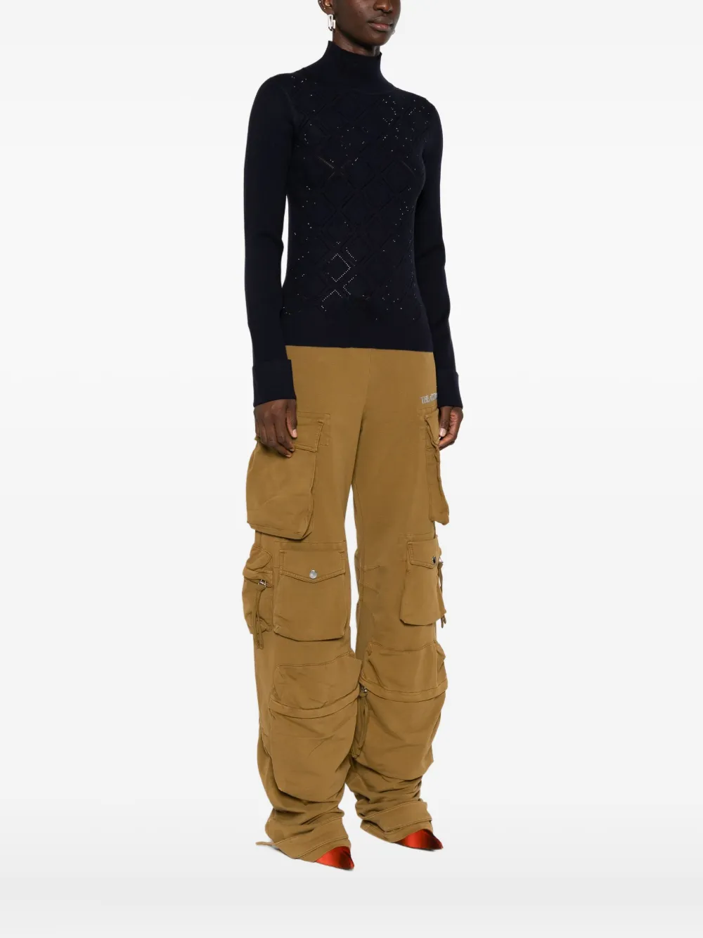Blugirl geometric-pattern high-neck sweater Blauw
