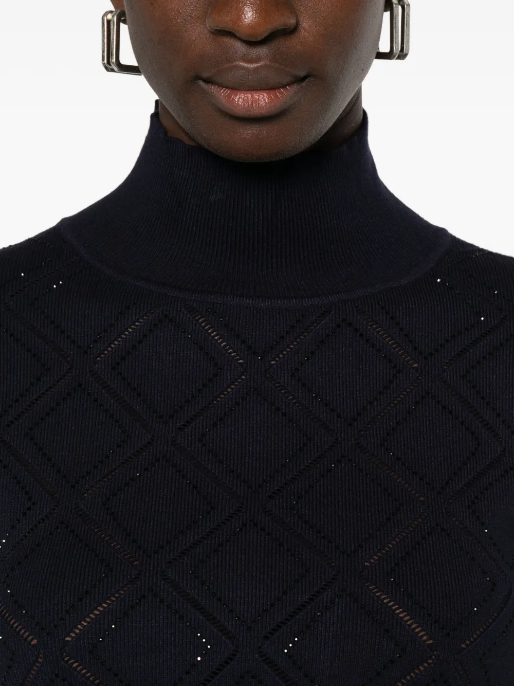 Blugirl geometric-pattern high-neck sweater Blauw
