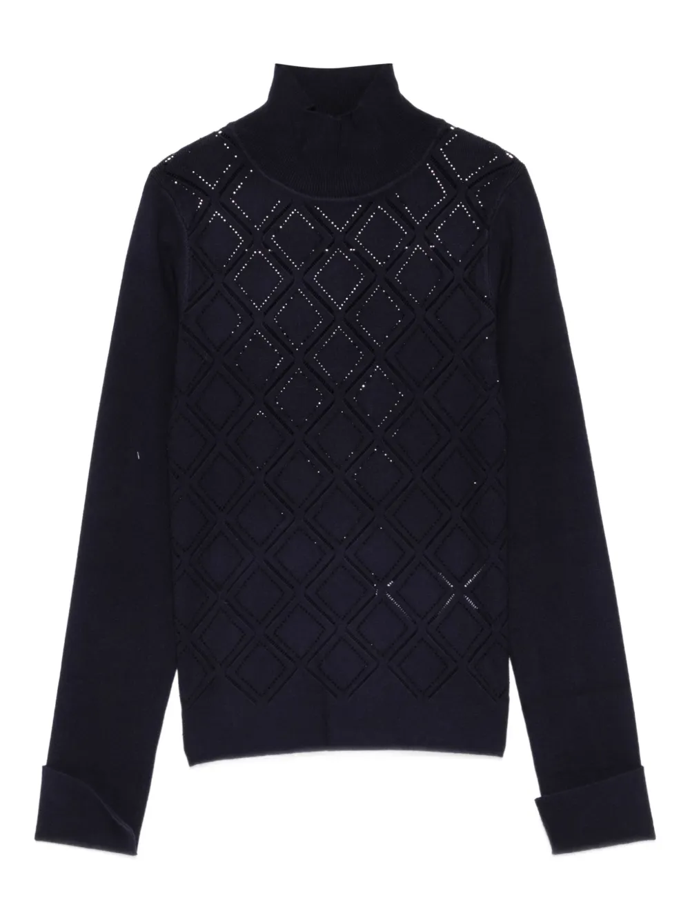 Blugirl Trui met geometrisch patroon en hoge hals Blauw