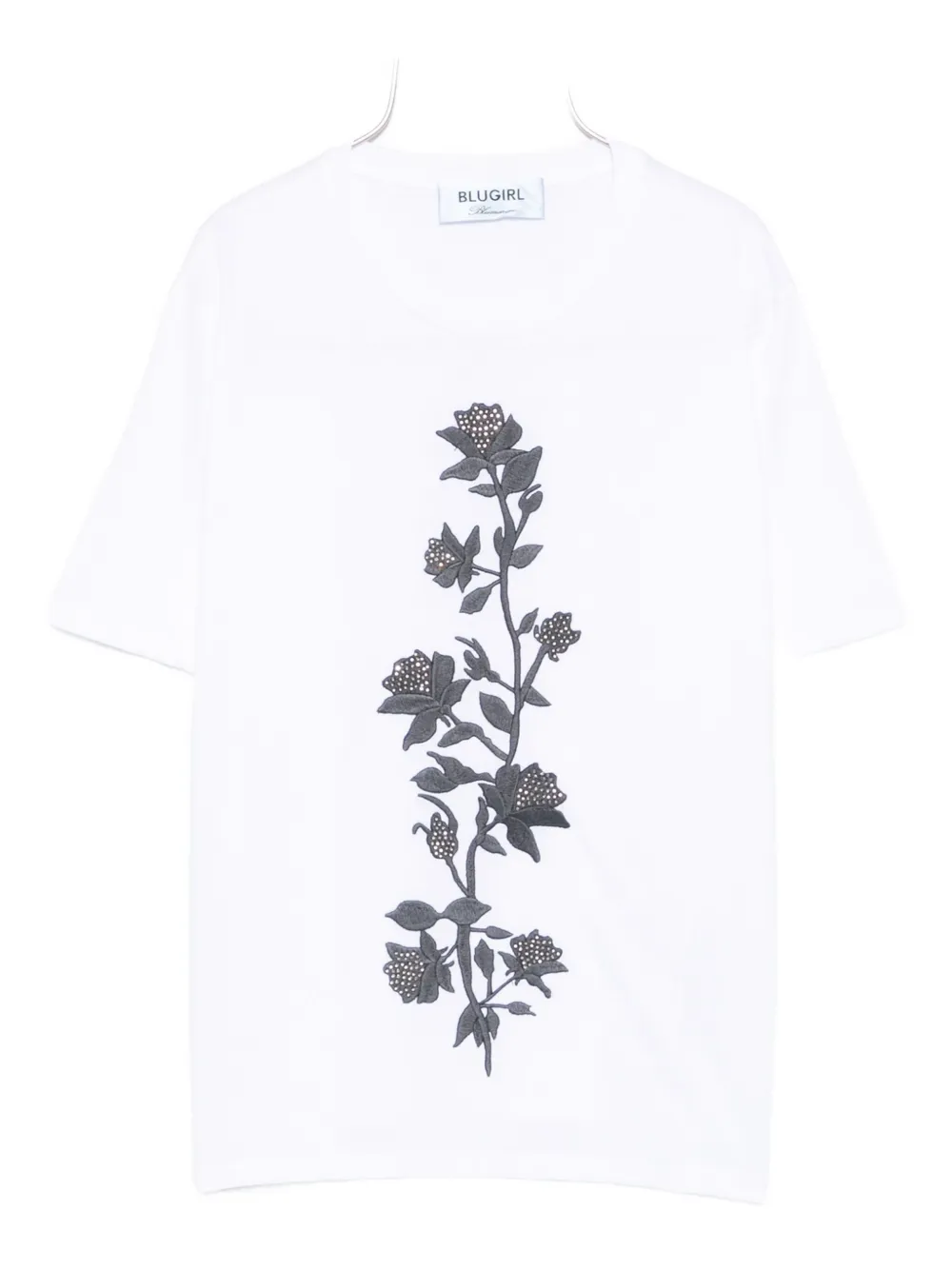 floral-motif cotton top