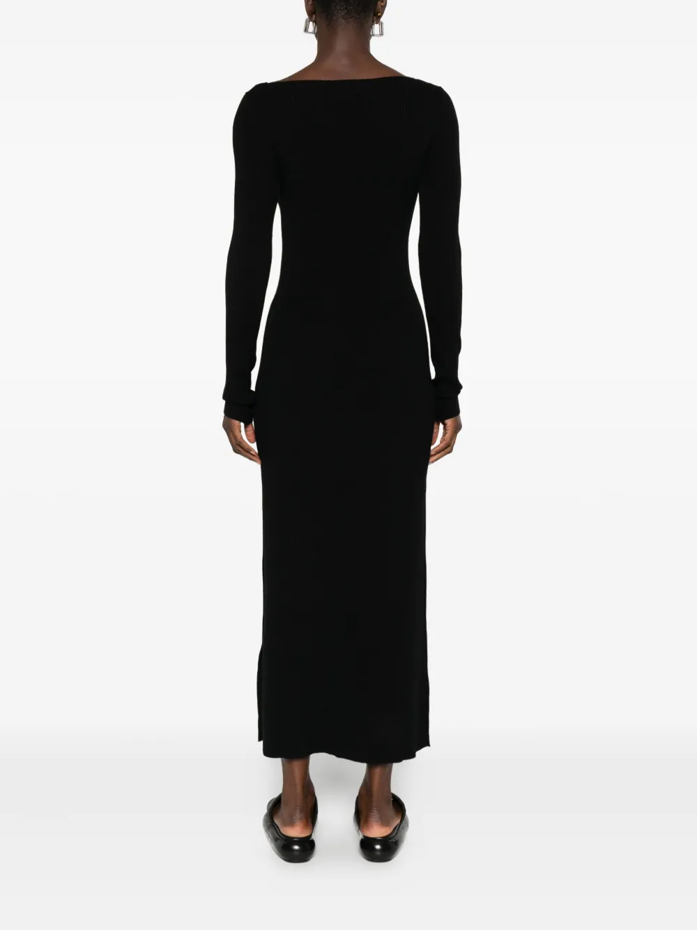 Diesel logo-embellished long-sleeve midi dress Zwart