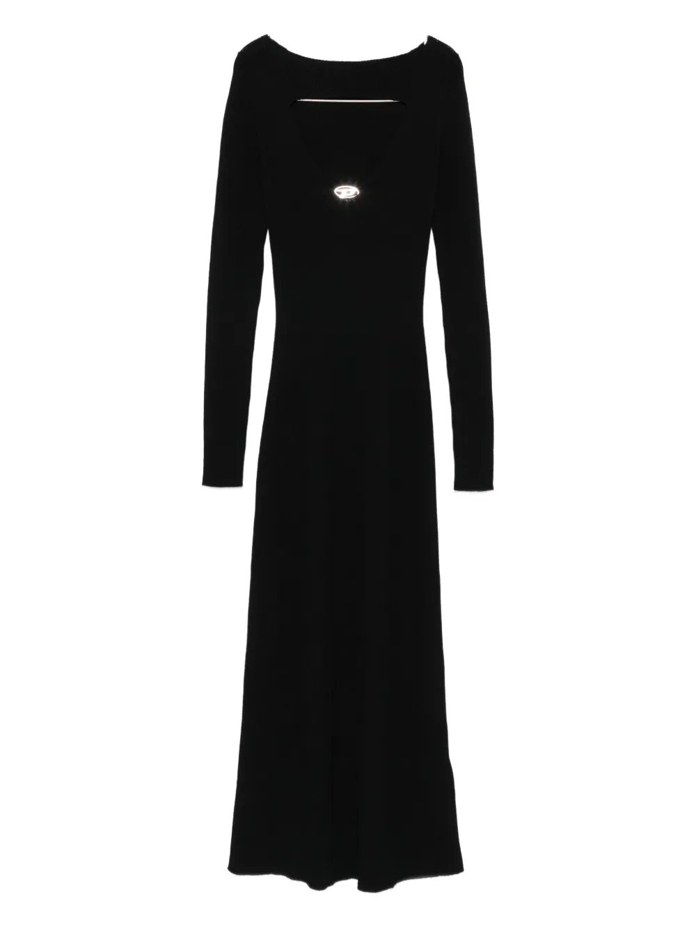 Diesel logo-embellished long-sleeve midi dress Zwart