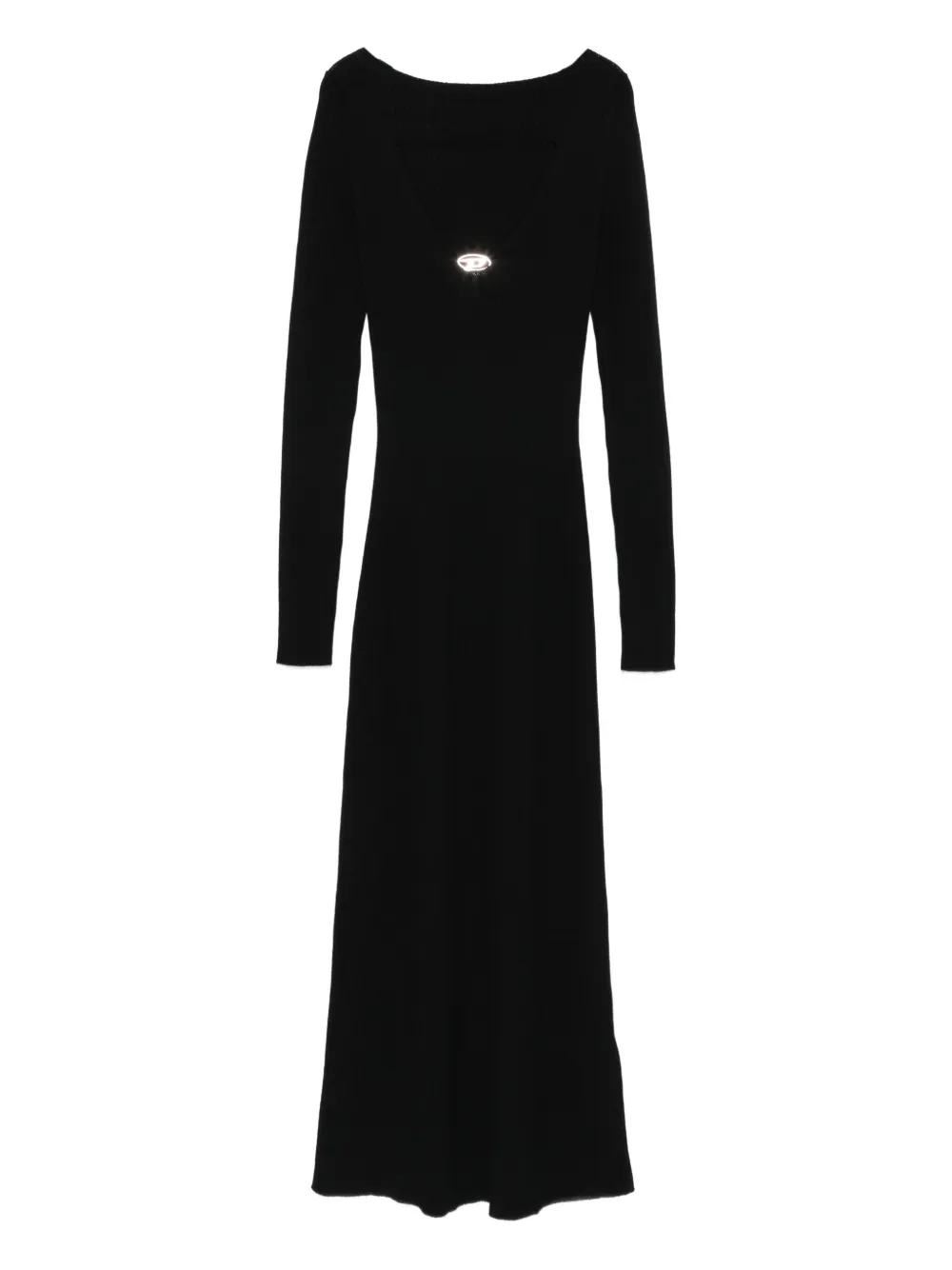 Diesel logo-embellished long-sleeve midi dress Zwart