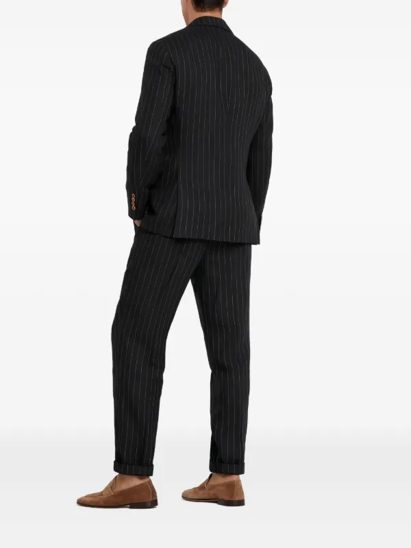 Brunello Cucinelli ストライプ リネンスーツ | ブルー | FARFETCH JP