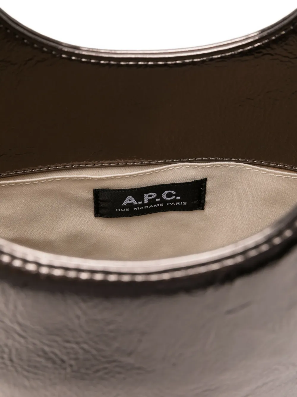A.P.C. Kleine Ninon metallic shopper met logo Zilver