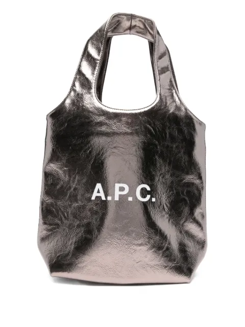 A.P.C. small Ninon metallic logo tote bag