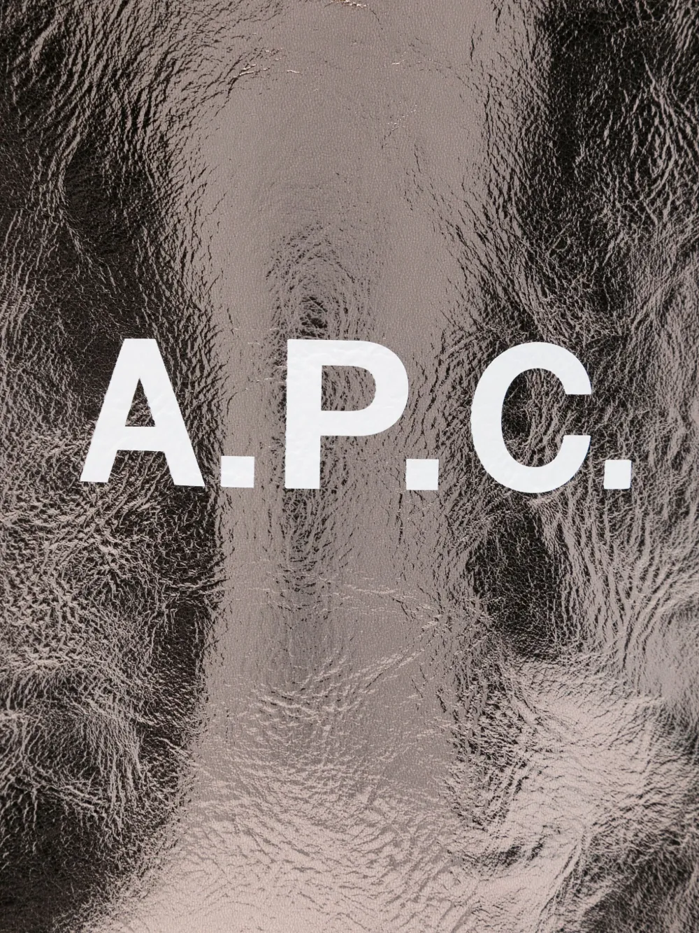 A.P.C. Kleine Ninon metallic shopper met logo Zilver