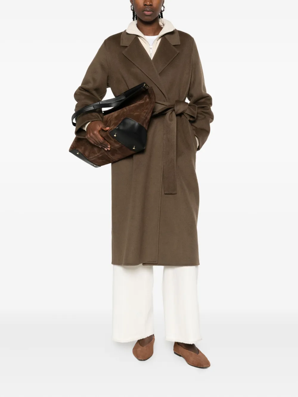 THE DYNAMIS STUDIO belted wool coat - Bruin