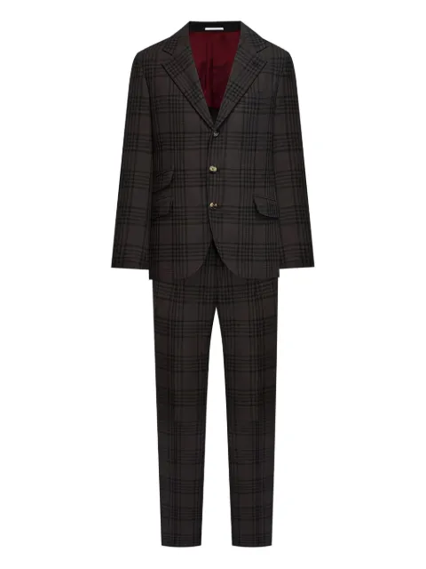 Brunello Cucinelli single-breasted plaid suit