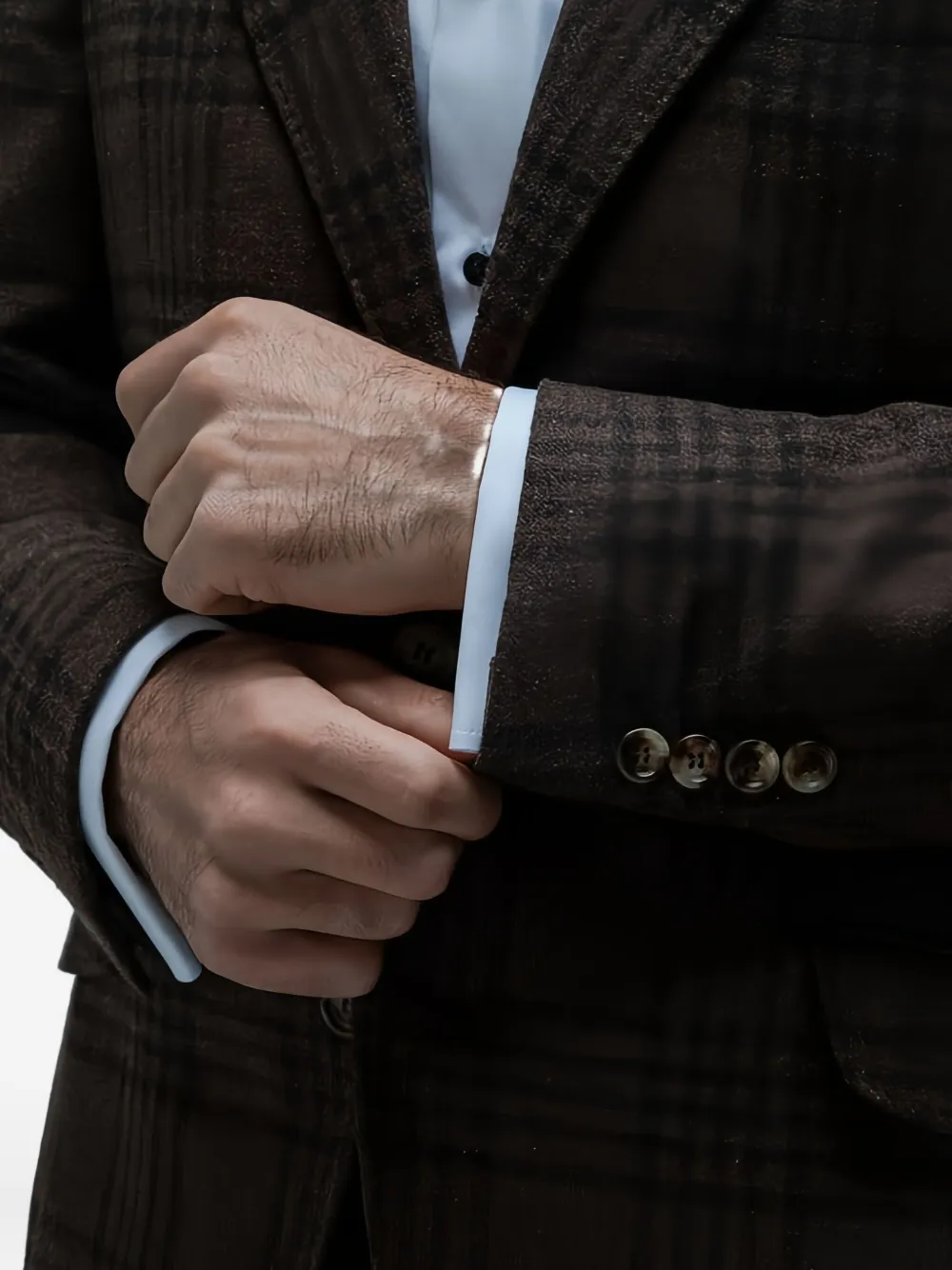Brunello Cucinelli Single-breasted Plaid Suit In Brown
