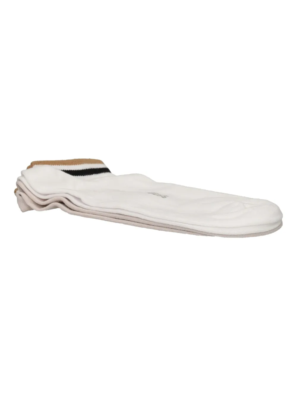 Hugo Boss Stripe-detail Ankle Socks (pack Of Two) In Neutral