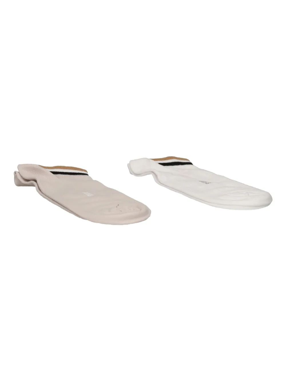 Hugo Boss Stripe-detail Ankle Socks (pack Of Two) In Neutral