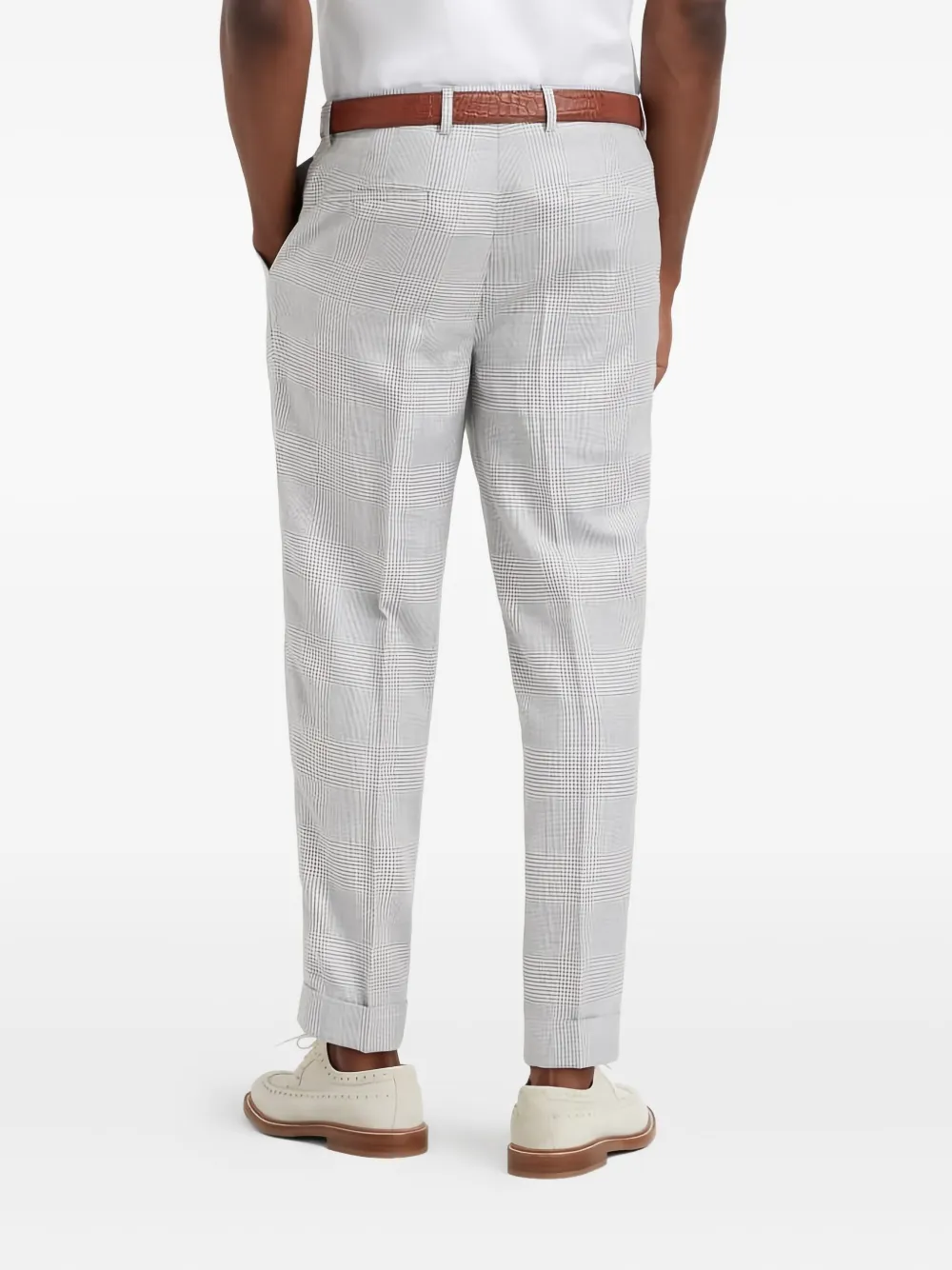 Brunello Cucinelli Geruite plooibroek Grijs