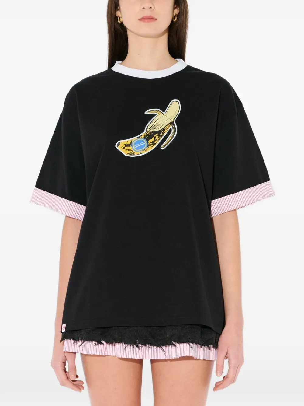 Charles Jeffrey Loverboy T-shirt met ronde hals en bananenprint Zwart