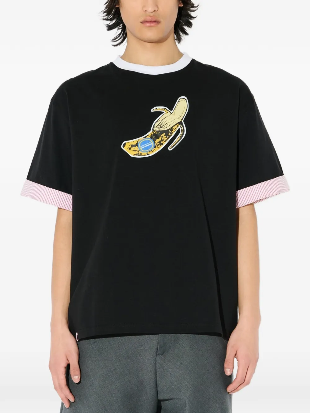 Charles Jeffrey Loverboy T-shirt met ronde hals en bananenprint Zwart