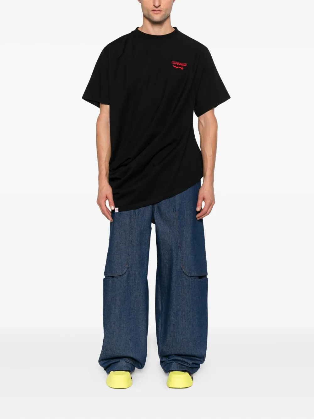 Charles Jeffrey Loverboy logo-embroidered cotton T-shirt - Zwart
