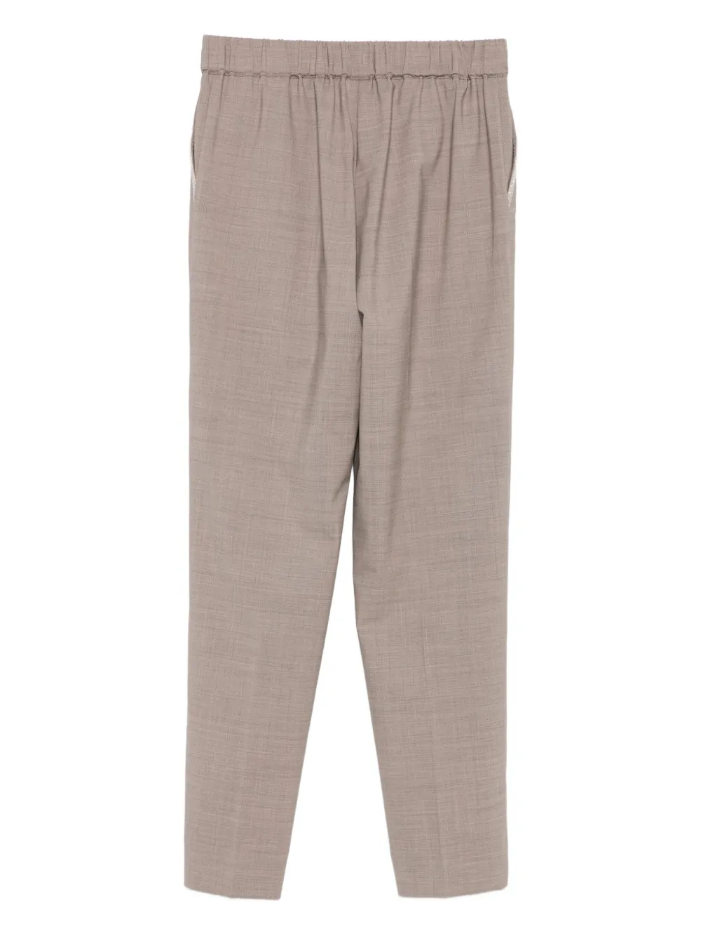 D.Exterior Wollen broek met elastische tailleband - Beige
