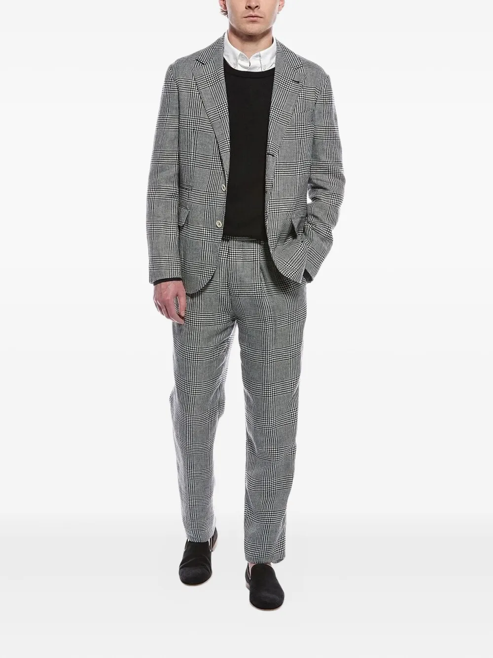 Brunello Cucinelli plaid single-breasted suit | Black | Image 1