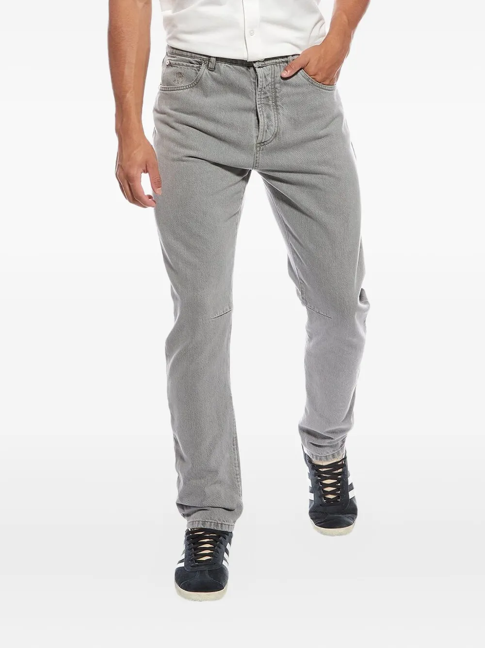 Brunello Cucinelli logo-patch jeans | Grey | Image 1