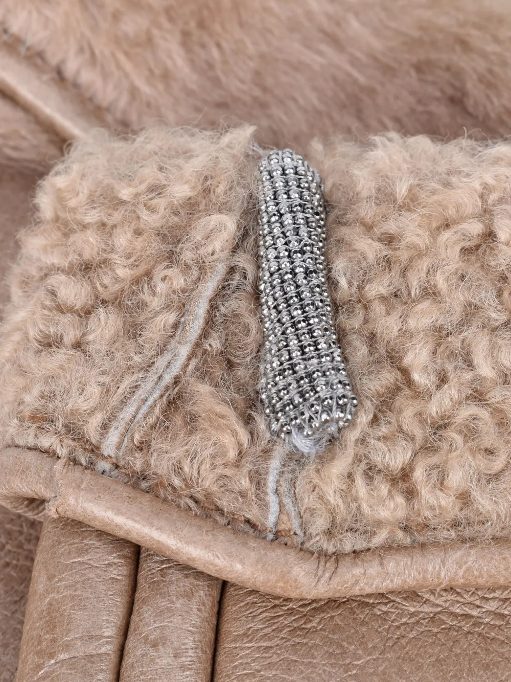Brunello Cucinelli Leather Fur-trimmed Gloves In Neutral