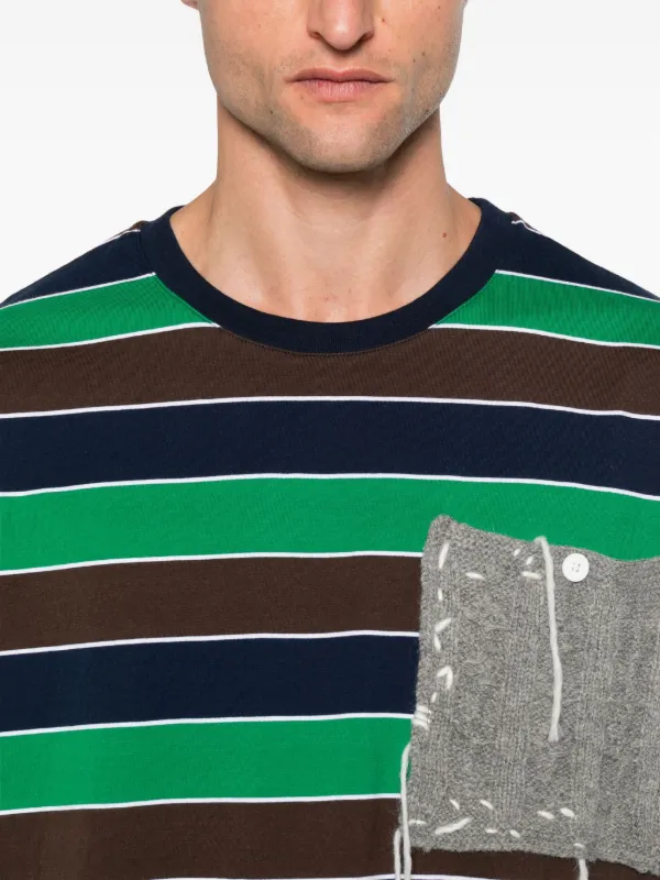 CHARLES JEFFREY LOVERBOY ストライプ長袖カットソー XS カットソー PATCH LONG SLEEVE 2―IN―1