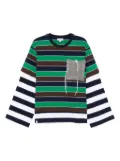 Charles Jeffrey Loverboy striped knitted-patch T-shirt - Green