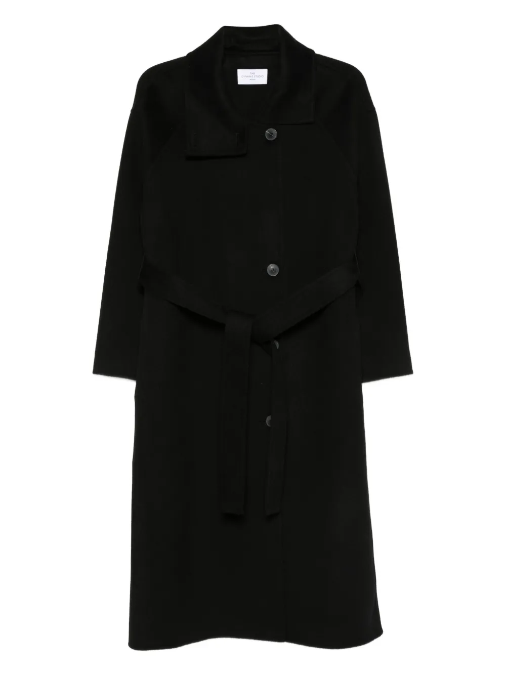 THE DYNAMIS STUDIO belted wool single-breasted coat | Black | Image 1