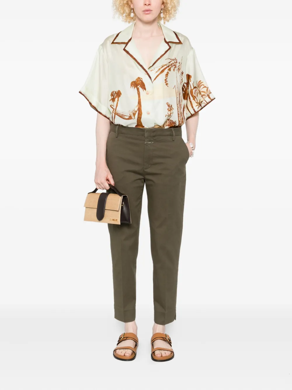 Closed straight-leg trousers Groen
