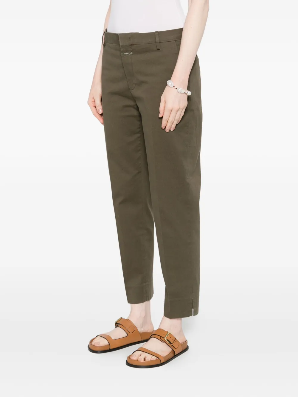 Closed straight-leg trousers Groen