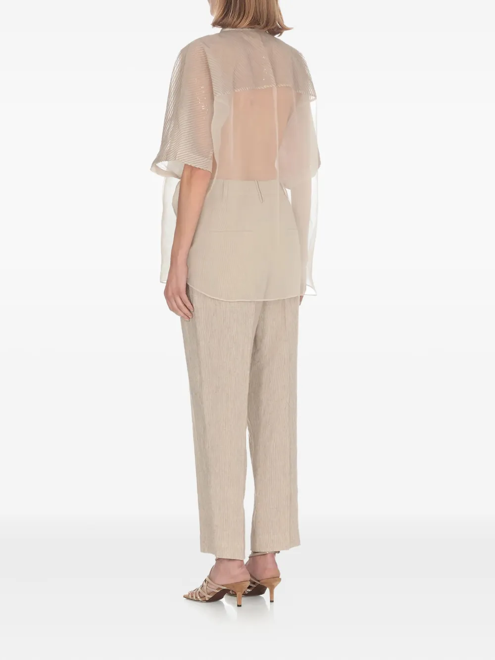 Brunello Cucinelli Blouse met korte mouwen Beige