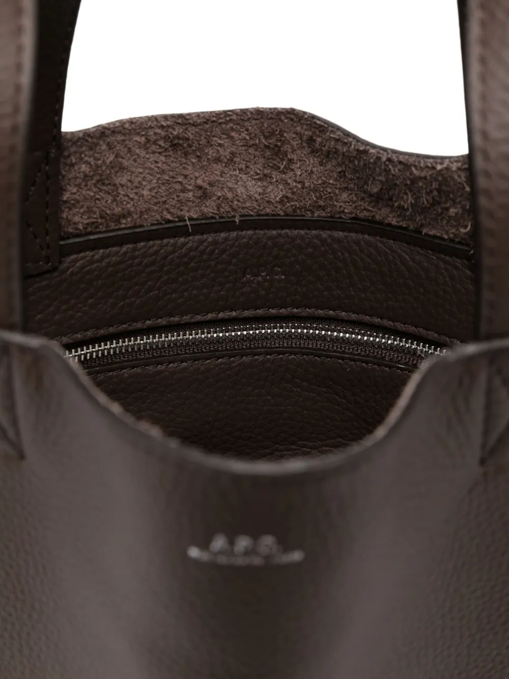 Apc Small Cabas Maiko Leather Tote Bag In Brown