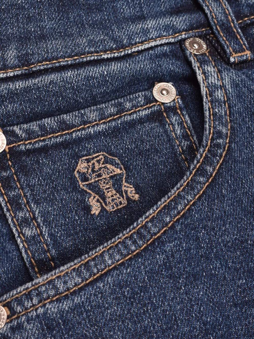 Brunello Cucinelli Logo-patch Jeans In Blue