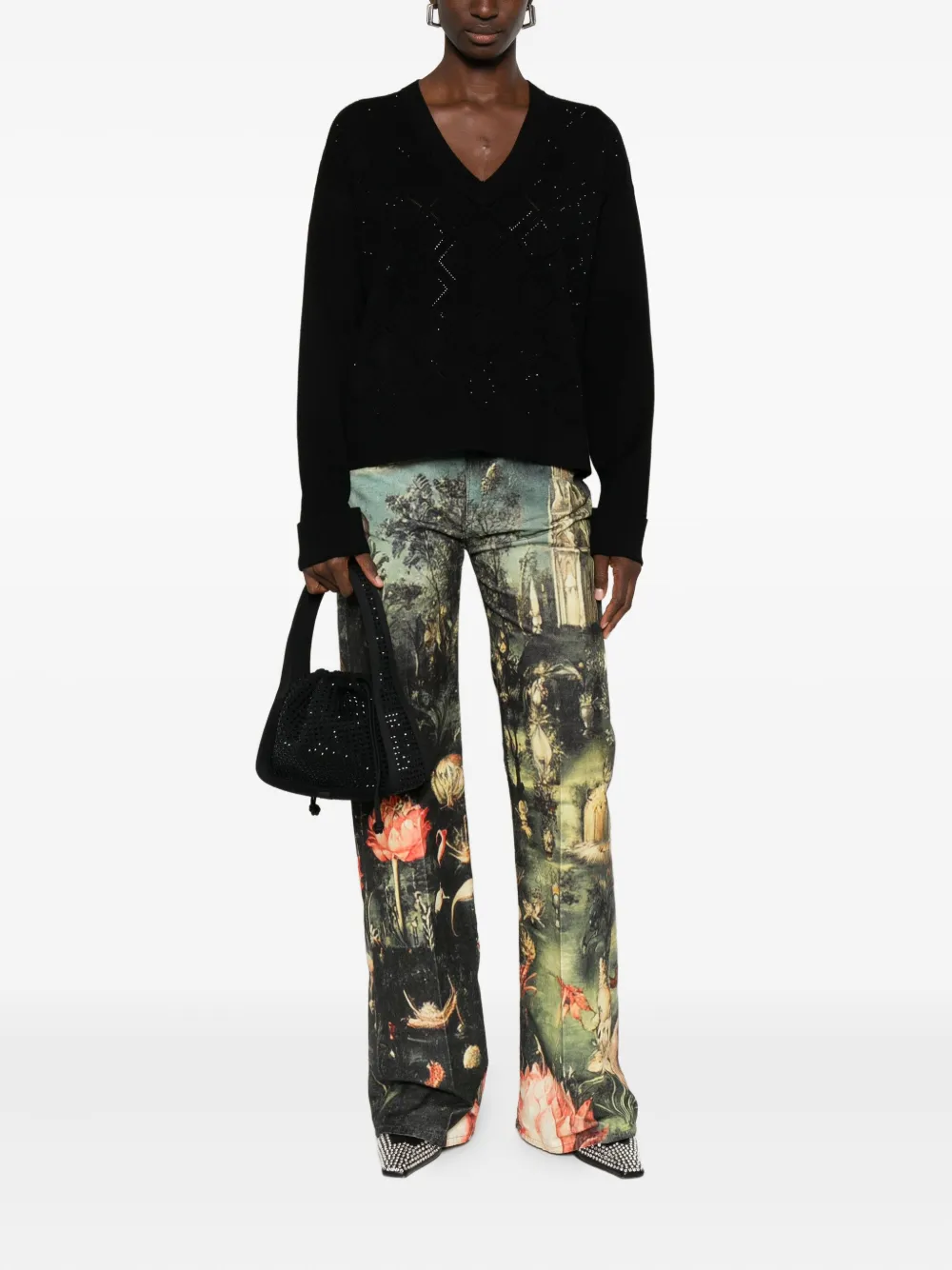 Blugirl geometric-pattern embellished sweater Zwart