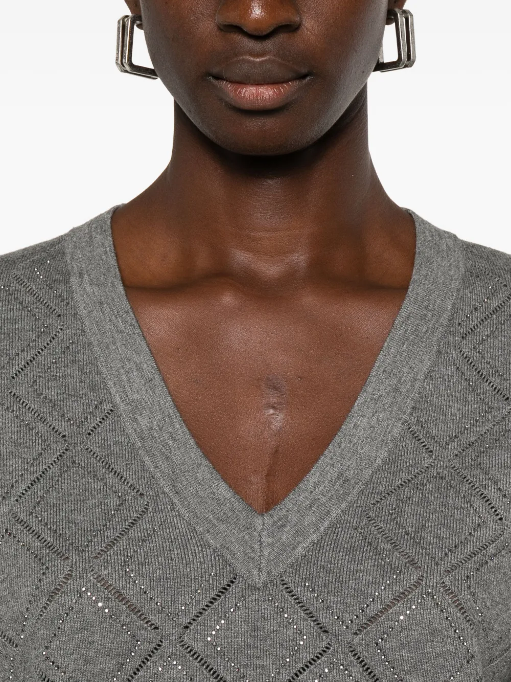 Blugirl geometric-pattern high-neck sweater Beige