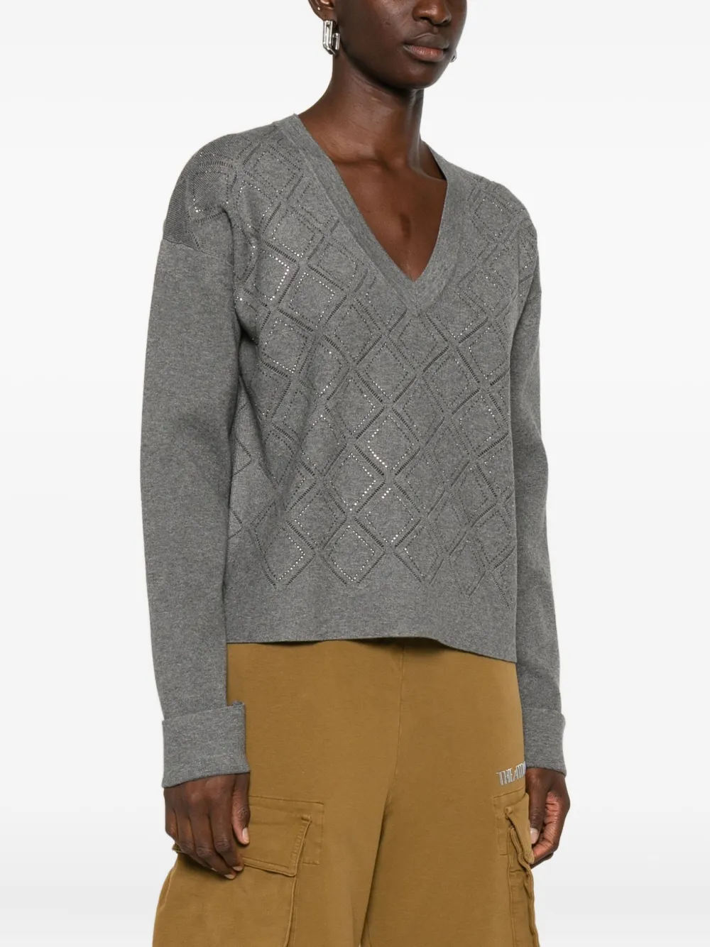 Blugirl geometric-pattern high-neck sweater Beige