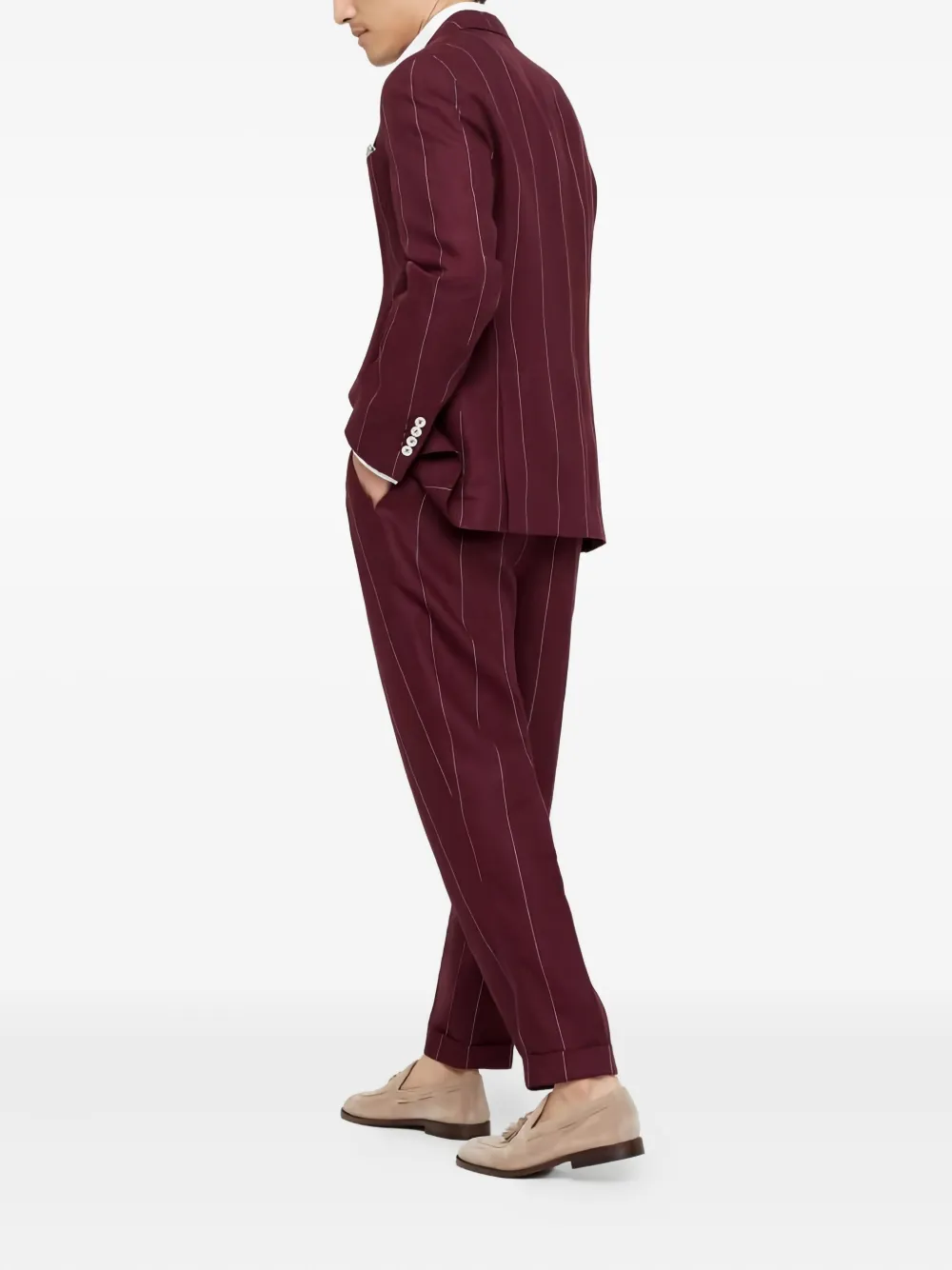 Brunello Cucinelli pinstripe linen suit | Single Breasted Suits | Image 2