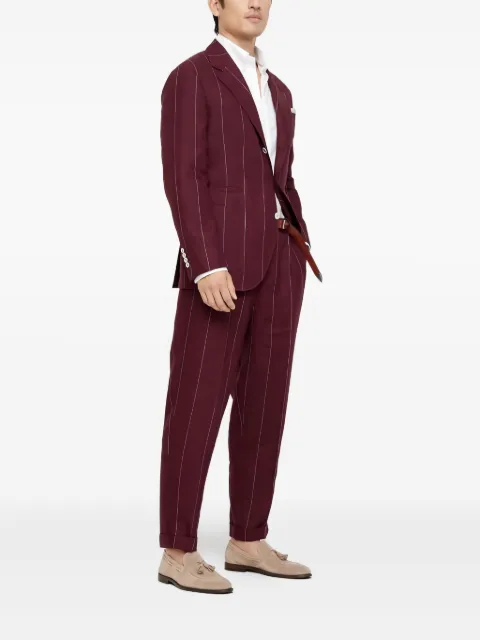 Brunello Cucinelli pinstripe linen suit