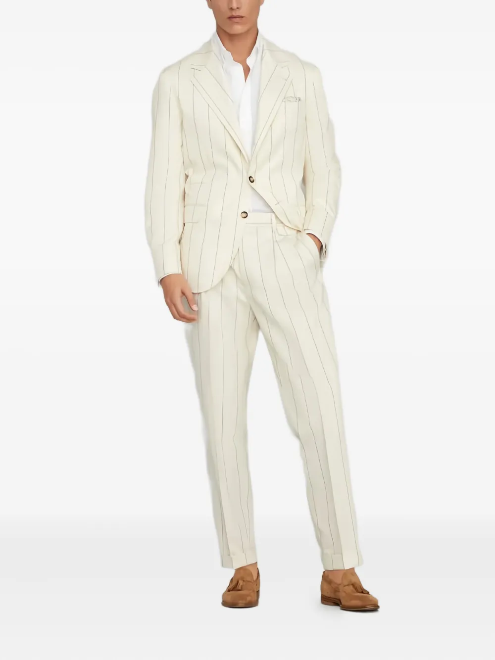 Brunello Cucinelli pinstripe suit | White | Image 1
