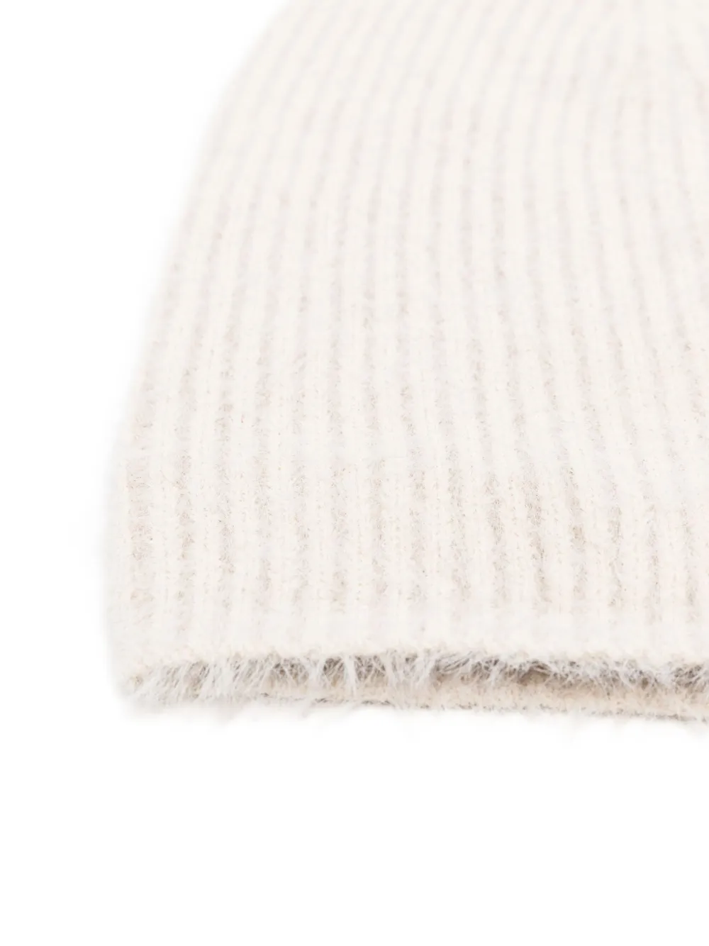 Uma Wang Ribbed Beanie In White